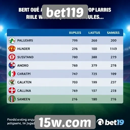 Estatísticas de jogos mais populares no bet119